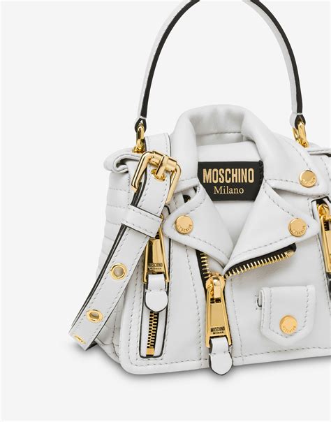 moschino biker jacket bag replica|moschino nappa biker bag.